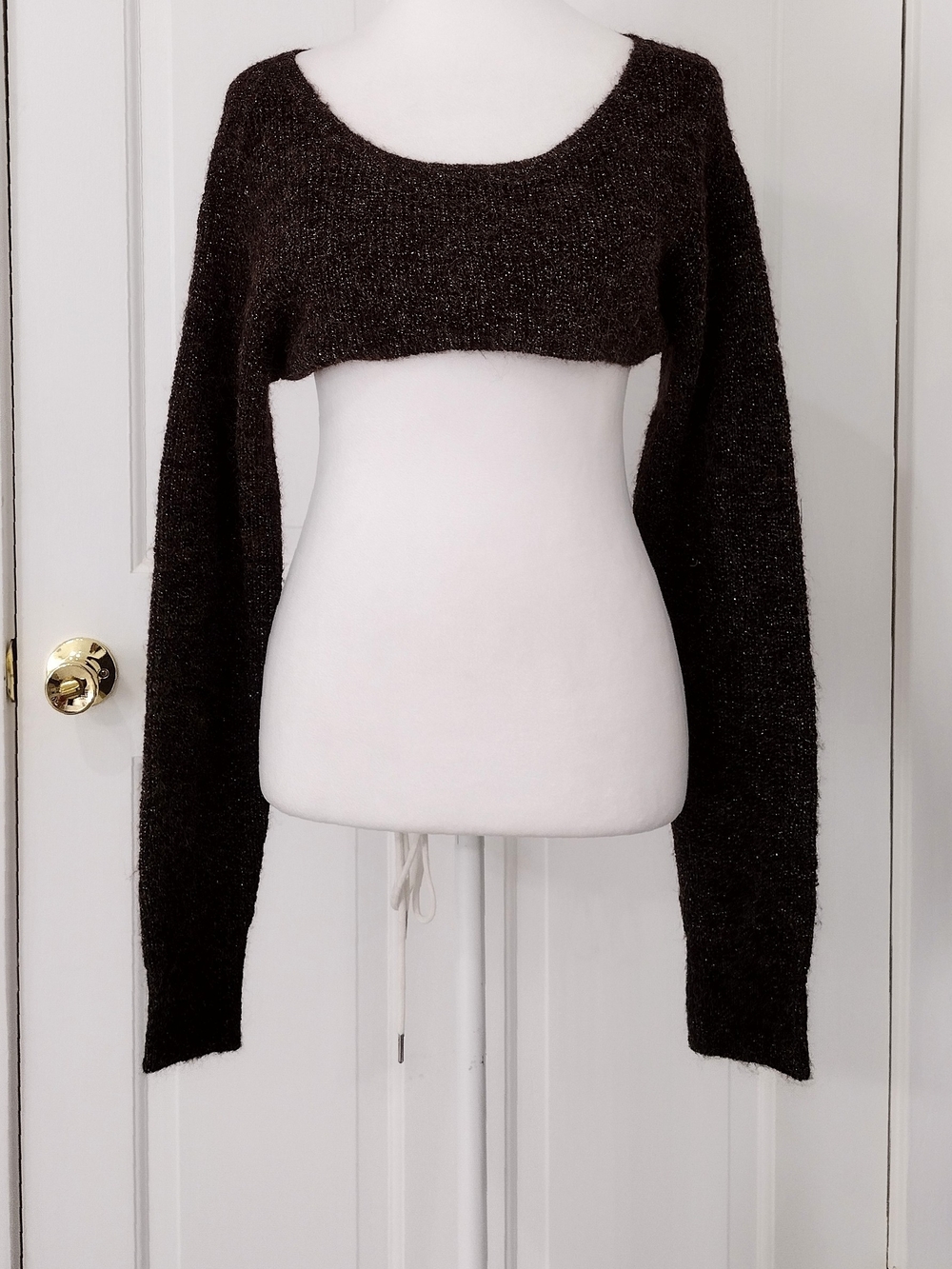 NWT  Windsor Sz S,  Brown Sparkle Women’s Cropped Sweater.